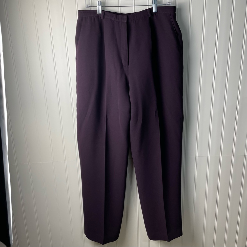 Worthington Lined Purple Straight Leg Trousers Sz 16 Business‎ Feminine Colorful - Picture 2 of 13